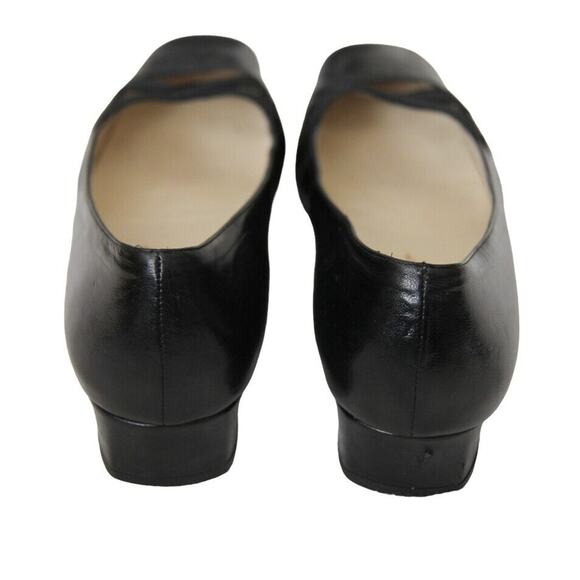 Salvatore Ferragamo Black Leather Elastic Crisscross Square Toe Pumps - Picture 5 of 9